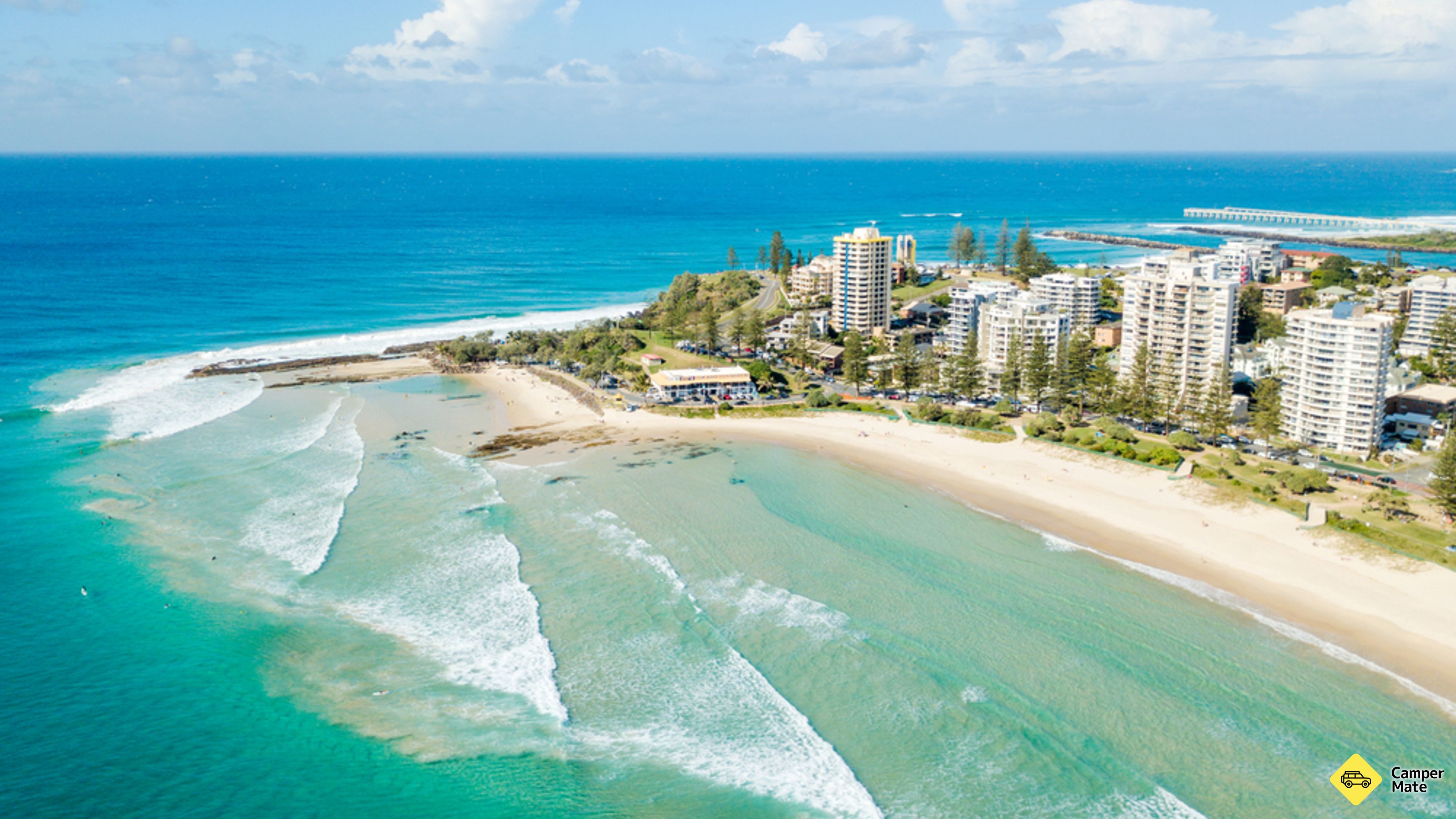 Het strand van Coolangatta