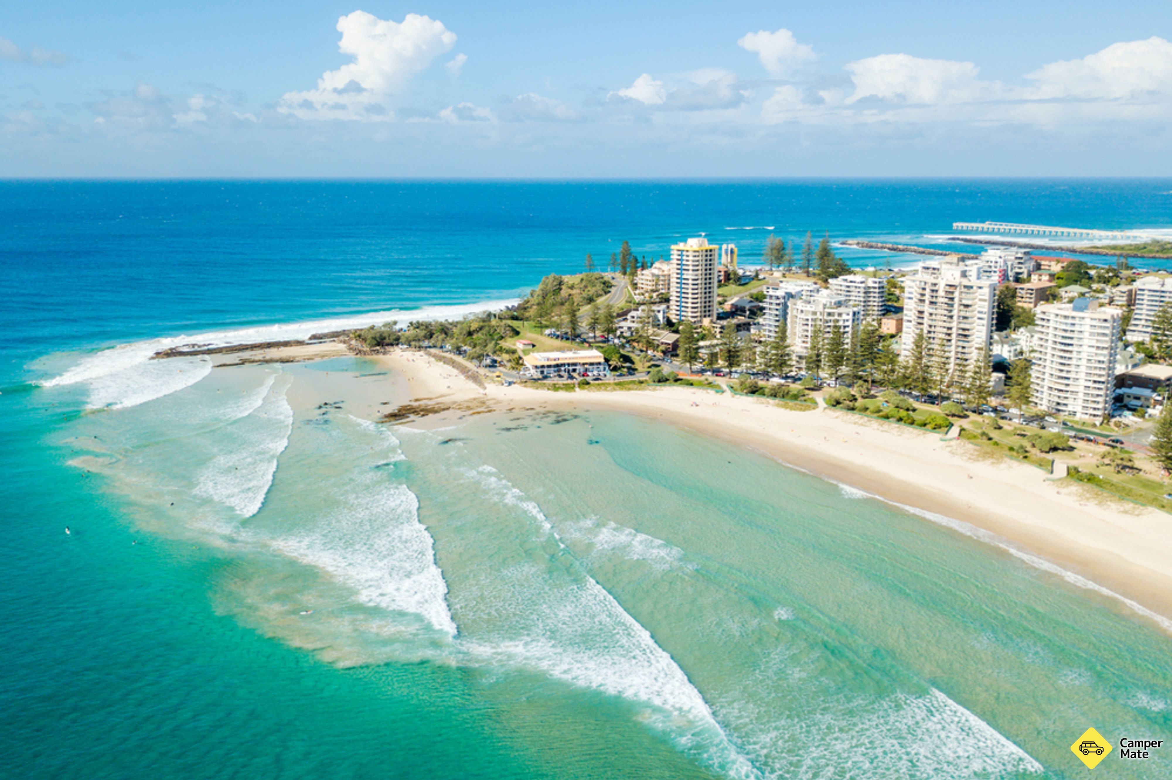 Het strand van Coolangatta