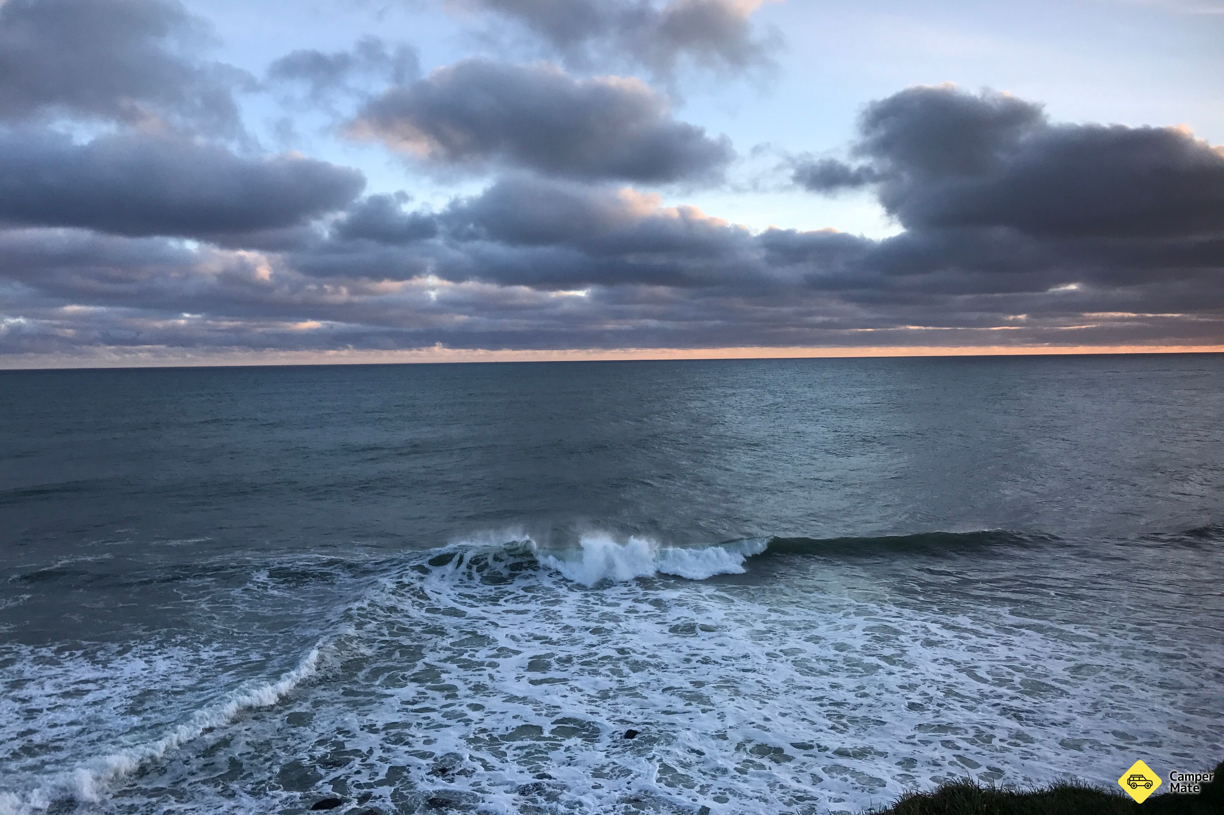 Vista de la playa Opunake