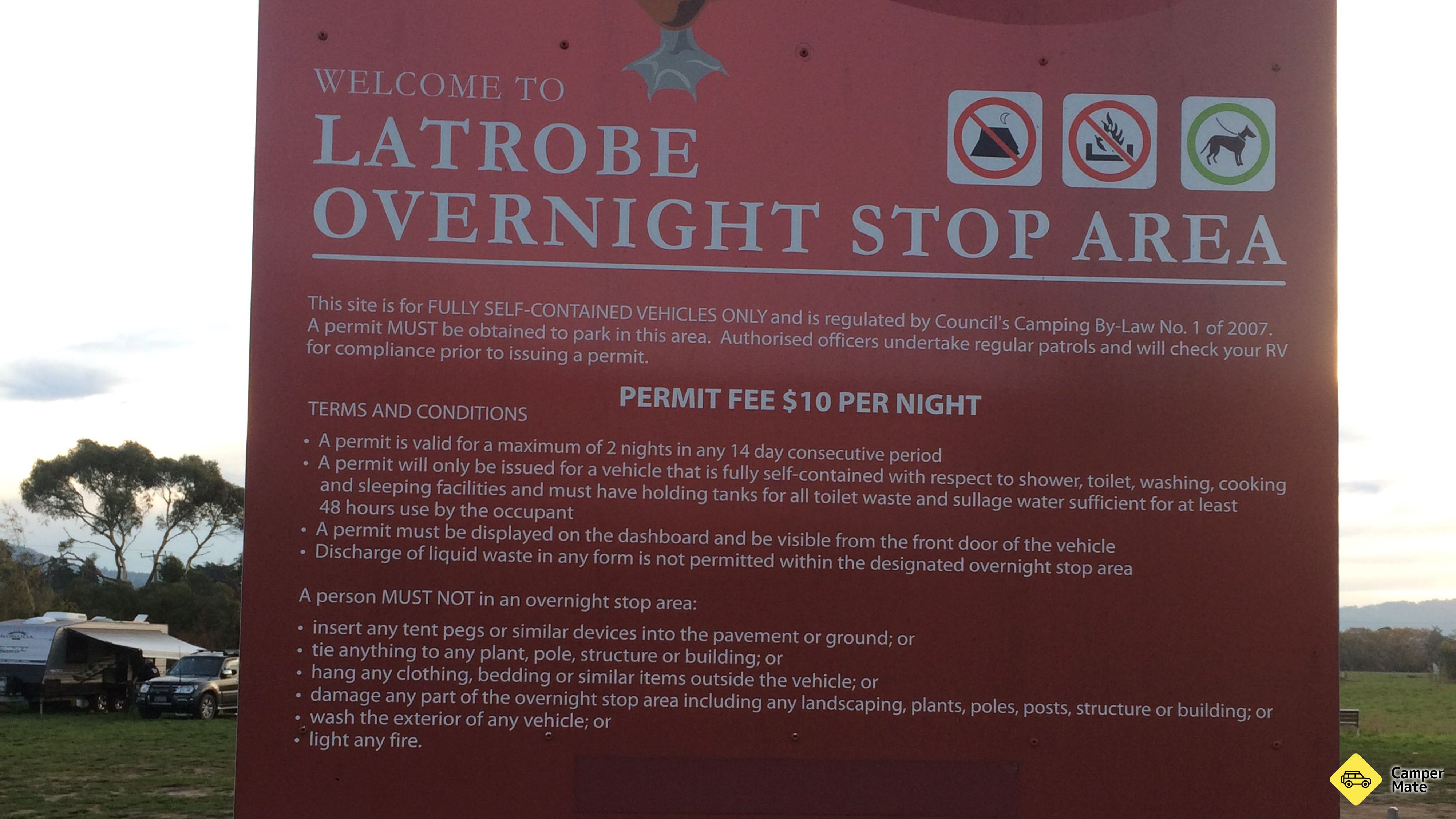 Latrobe Motorhome Stop