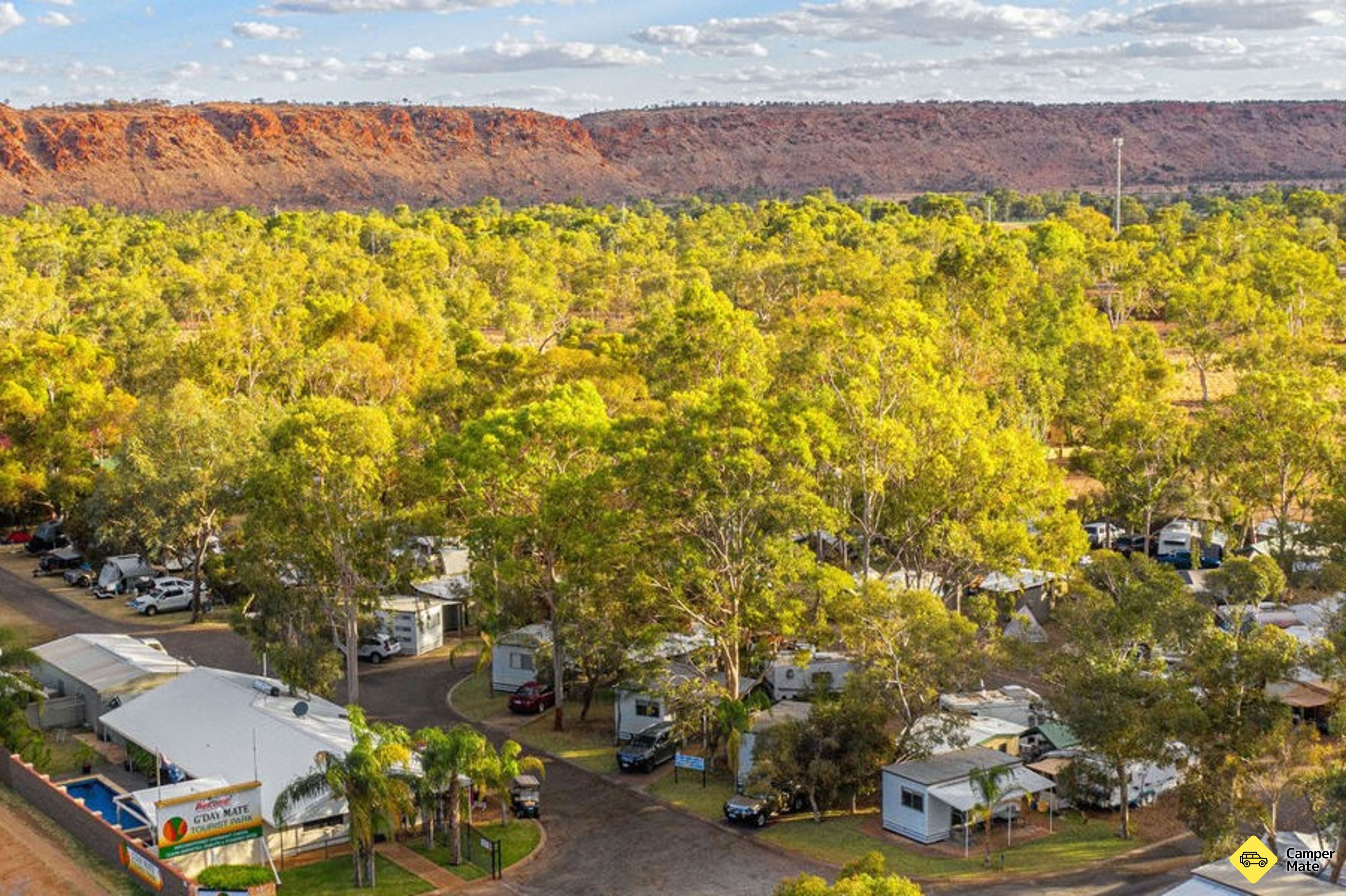 Poziția localității G'day Mate Tourist Park - Alice Springs