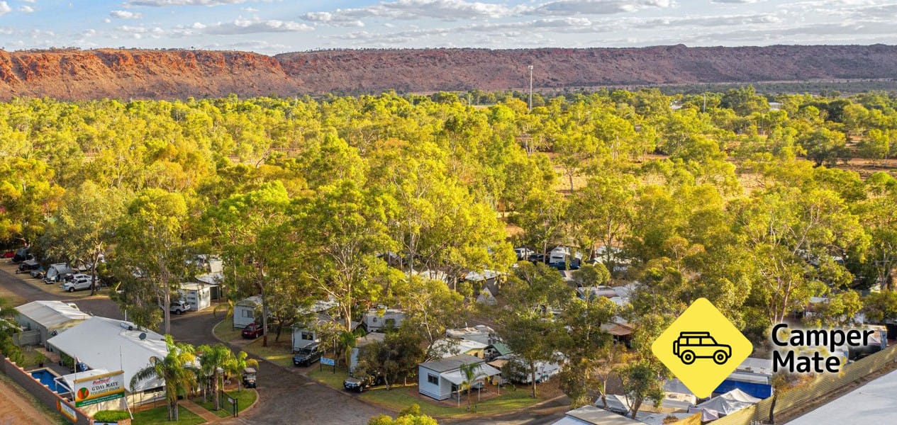 Poziția localității G'day Mate Tourist Park - Alice Springs