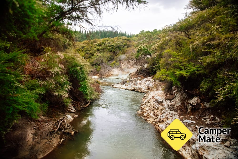 Waiotapu Stream Hot and Cold Springs, Rotorua, Waikato, New Zealand ...